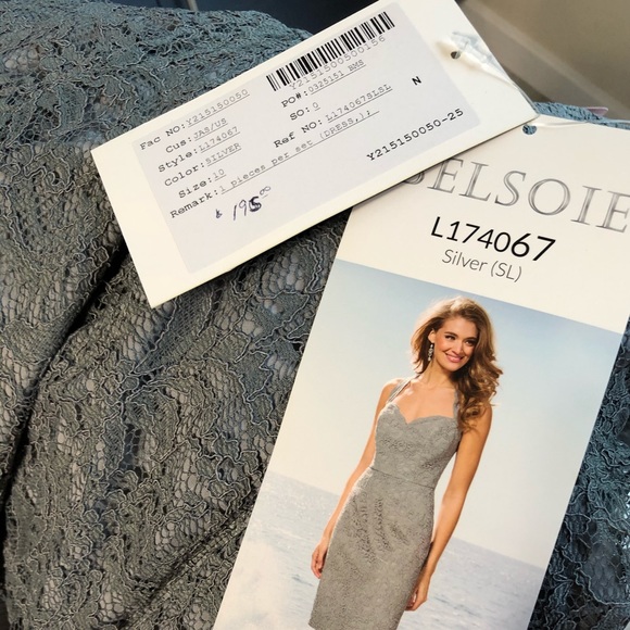 Silver Lace Halter Knee Length - Picture 6 of 12